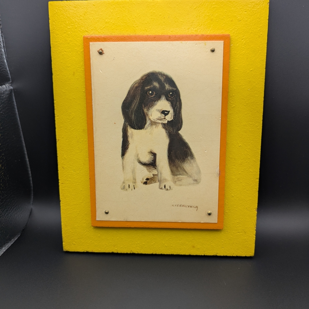 JEM Yellow and Orange Puppy Wall Decor